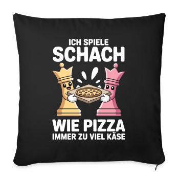 Chess and Pizza Extra Cheese Chess Player - Sofa pillowcase 17,3'' x 17,3'' (45 x 45 cm) - black - Front