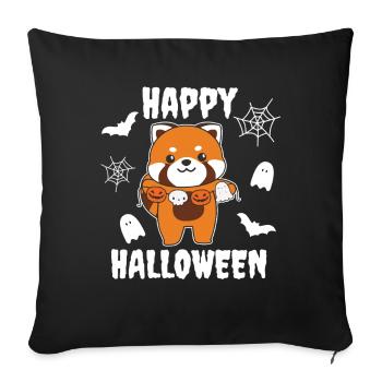 Red Panda Happy Halloween Pumpkin Ghost Costume - Sofa pillowcase 17,3'' x 17,3'' (45 x 45 cm) - black - Front