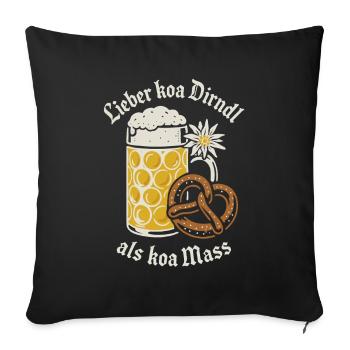 Lieber koa Dirndl als koa Mass - Bier und Gaudí - Housse de coussin décorative 45 x 45 cm - noir - Devant