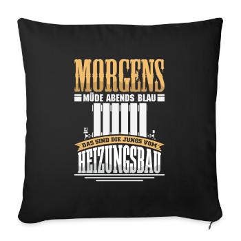 Heating Engineer Heating Construction Plumber Plumber - Sofa pillowcase 17,3'' x 17,3'' (45 x 45 cm) - black - Front