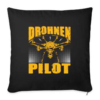 Accessoires de pilote de drone Drone Pilote de drone Cadeau - Housse de coussin décorative 45 x 45 cm - noir - Devant