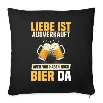 Malle LOVE EST ÉPUISÉ LA BIÈRE EST TOUJOURS DISPONIBLE - Housse de coussin décorative 45 x 45 cm - noir - Devant