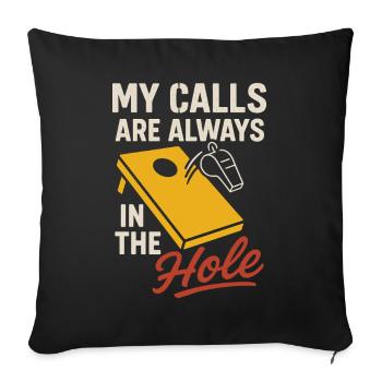 Cornhole Refere Offizielles Schiedsrichter - Sofakissenbezug 45 x 45 cm - Schwarz - Vorne