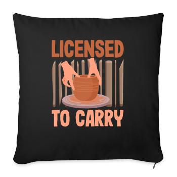 Licensed To Carry Töpferkunst-Liebe - Sofakissenbezug 45 x 45 cm - Schwarz - Vorne