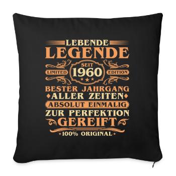 65th Birthday Born 1960 Vintage - Sofa pillowcase 17,3'' x 17,3'' (45 x 45 cm) - black - Front