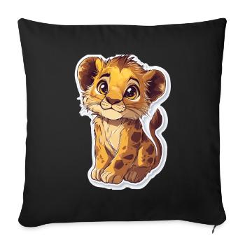 Lion - Housse de coussin décorative 45 x 45 cm - noir - Devant
