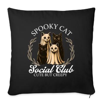 Chat effrayant Social Club Mignon Minou effrayant - Housse de coussin décorative 45 x 45 cm - noir - Devant