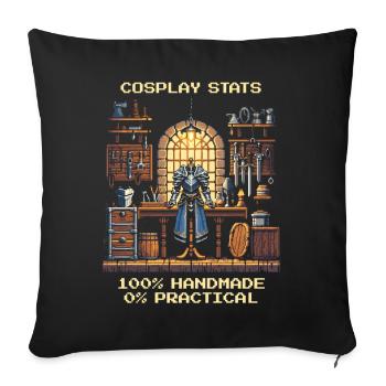 Cosplay Stats: 100% Handmade, 0% Practical - Sofa pillowcase 17,3'' x 17,3'' (45 x 45 cm) - black - Front