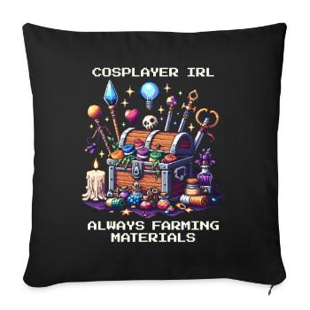 Cosplayers IRL : toujours du matériel agricole | Cosplay - Housse de coussin décorative 45 x 45 cm - noir - Devant