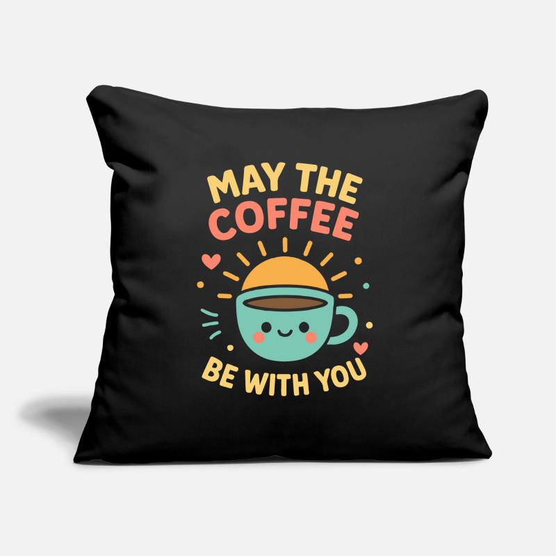 Que le café soit avec vous Mignon Café Design Housse de coussin décorative 45 x 45 cm