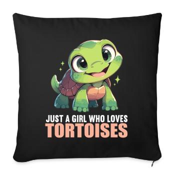 Tortoises Tortoise - Sofa pillowcase 17,3'' x 17,3'' (45 x 45 cm) - black - Front