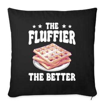 The Fluffier The Better Waffle Pancakes - Sofa pillowcase 17,3'' x 17,3'' (45 x 45 cm) - black - Front