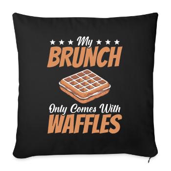 Breakfast Waffles Waffle Gift Bakery - Sofa pillowcase 17,3'' x 17,3'' (45 x 45 cm) - black - Front