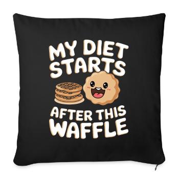 Waffle Diet Pancakes with Syrup Snack Fast Food - Sofa pillowcase 17,3'' x 17,3'' (45 x 45 cm) - black - Front