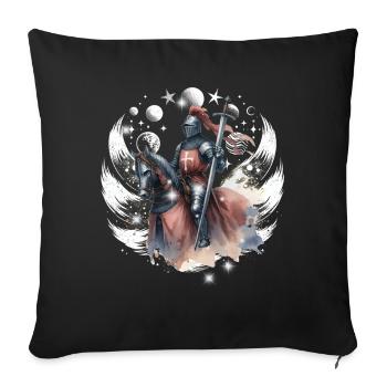 Knight Horse Medieval Warrior - Sofa pillowcase 17,3'' x 17,3'' (45 x 45 cm) - black - Front