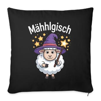 Mähhlgisch Sheep Wizard Witch Wand Stars - Sofa pillowcase 17,3'' x 17,3'' (45 x 45 cm) - black - Front