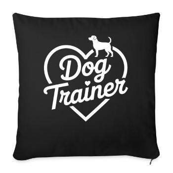 Dog Trainer Heart Design - Sofa pillowcase 17,3'' x 17,3'' (45 x 45 cm) - black - Front