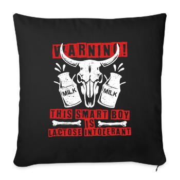 Lactose intolerance Lactose intolerant - Sofa pillowcase 17,3'' x 17,3'' (45 x 45 cm) - black - Front