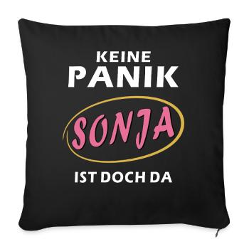 DON'T PANIC SONJA - Sofa pillowcase 17,3'' x 17,3'' (45 x 45 cm) - black - Front
