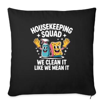 Funny Cleaning Design - Sofa pillowcase 17,3'' x 17,3'' (45 x 45 cm) - black - Front