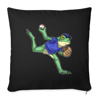 Frog Baseball Gant de baseball - Housse de coussin décorative 45 x 45 cm - noir - Devant