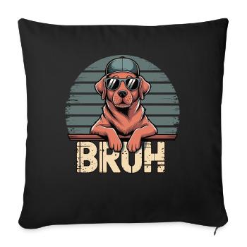 Casual Labrador with sunglasses and cap - Sofa pillowcase 17,3'' x 17,3'' (45 x 45 cm) - black - Front