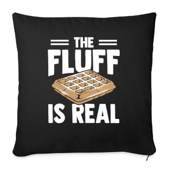 Waffles Food Candy Fluff Is Real - Sofa pillowcase 17,3'' x 17,3'' (45 x 45 cm) - black - Front