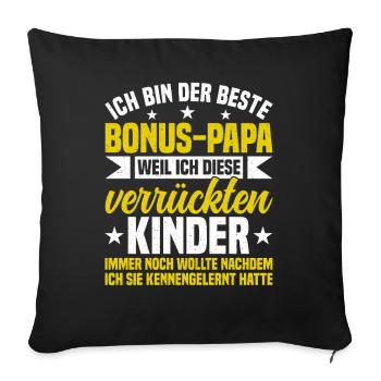 Bonus Dad Stepdad Father's Day Dad Paternity - Sofa pillowcase 17,3'' x 17,3'' (45 x 45 cm) - black - Front