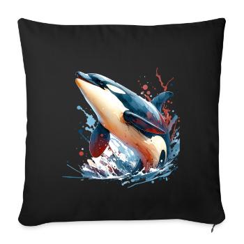 Orque Épaulard - Housse de coussin décorative 45 x 45 cm - noir - Devant
