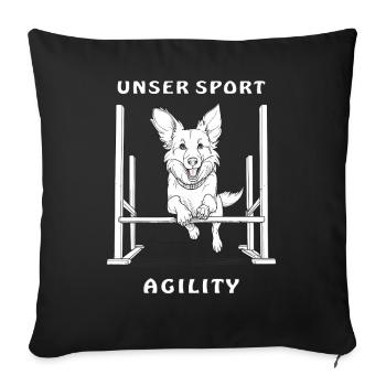 CHIEN NOTRE SPORT AGILITY - Housse de coussin décorative 45 x 45 cm - noir - Devant