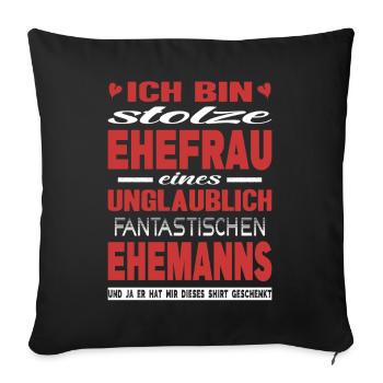 Husband Gift Wife Couples Relationship Love - Sofa pillowcase 17,3'' x 17,3'' (45 x 45 cm) - black - Front