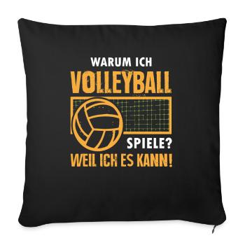 Volleyball Trainer Geschenke Volleyballspieler - Sofakissenbezug 45 x 45 cm - Schwarz - Vorne