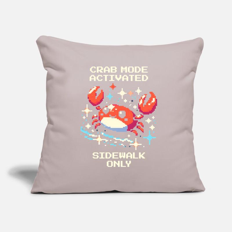 Crab mode activated: sideways only | Crab Sofa pillowcase 17,3'' x 17,3'' (45 x 45 cm)