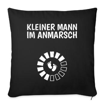 Soon Mom LITTLE MAN ON THE WAY Funny - Sofa pillowcase 17,3'' x 17,3'' (45 x 45 cm) - black - Front