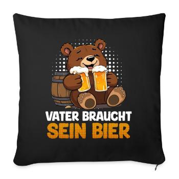 LE FUTUR PAPA A BESOIN DE SA BIÈRE Drôle - Housse de coussin décorative 45 x 45 cm - noir - Devant