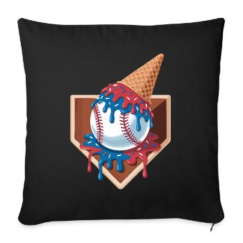 Baseball Player Humor Baseball - Sofa pillowcase 17,3'' x 17,3'' (45 x 45 cm) - black - Front