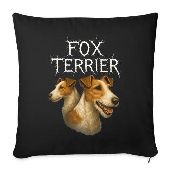 Fox-terrier - Housse de coussin décorative 45 x 45 cm - noir - Devant