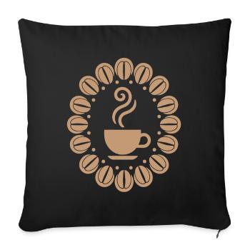 Coffee Cup with Coffee Beans Caffeine - Sofa pillowcase 17,3'' x 17,3'' (45 x 45 cm) - black - Front
