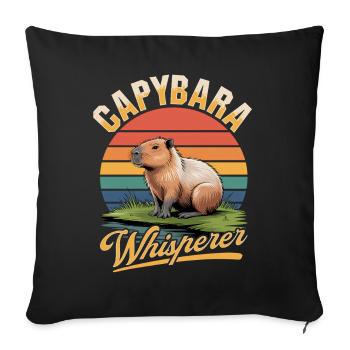 Funny aesthetic Kawaii Capybara - Sofakissenbezug 45 x 45 cm - Schwarz - Vorne