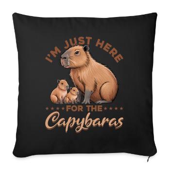 Funny aesthetic Kawaii Capybara - Sofakissenbezug 45 x 45 cm - Schwarz - Vorne