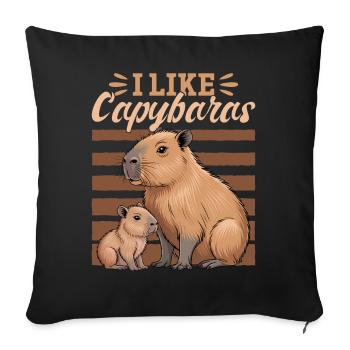 Funny aesthetic Kawaii Capybara - Sofakissenbezug 45 x 45 cm - Schwarz - Vorne