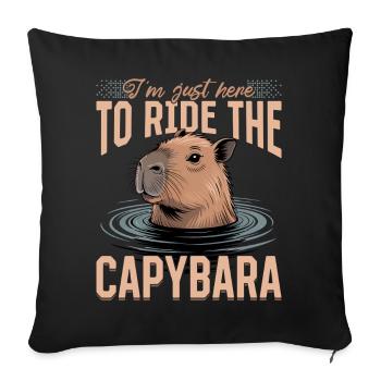 Funny aesthetic Kawaii Capybara - Sofakissenbezug 45 x 45 cm - Schwarz - Vorne