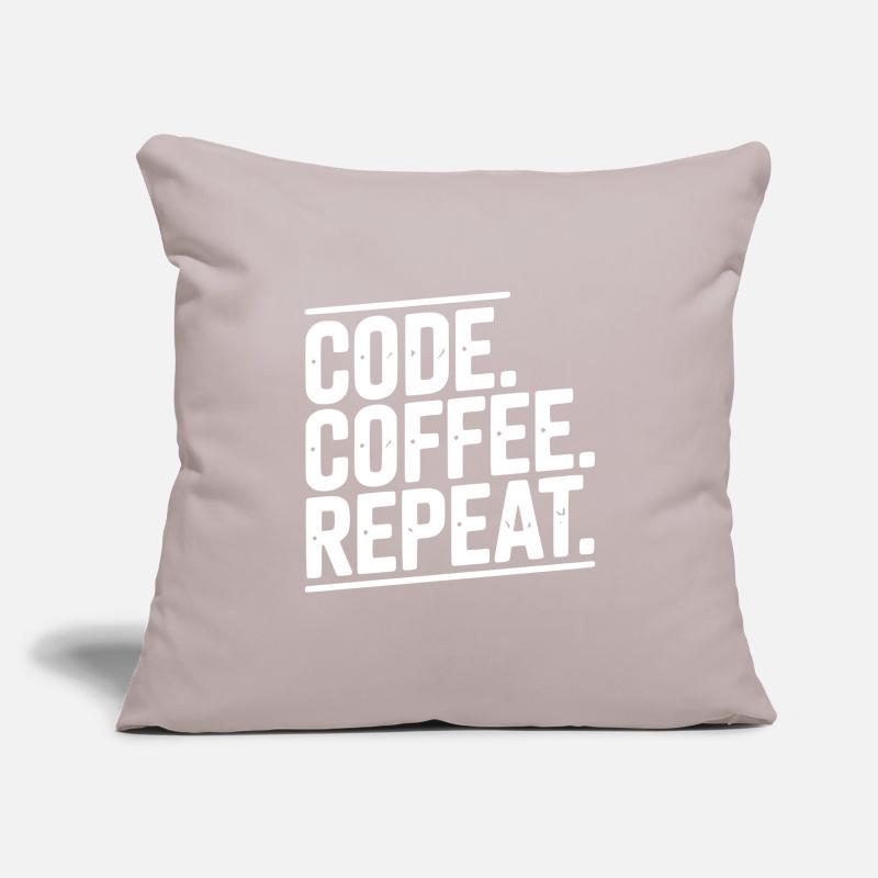 Code Coffee Repeat Housse de coussin décorative 45 x 45 cm
