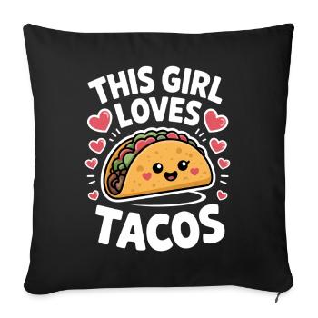 Taco Disant Cuisine Mexicaine Blague Taco Cadeau - Housse de coussin décorative 45 x 45 cm - noir - Devant