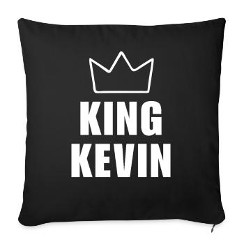 Nom de Kevin avec lettre K - Chemise King Crown - Housse de coussin décorative 45 x 45 cm - noir - Devant