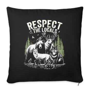 Respect the Locals Animals Forest - Sofa pillowcase 17,3'' x 17,3'' (45 x 45 cm) - black - Front