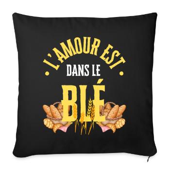 L'amour est dans le blé - Housse de coussin décorative 45 x 45 cm - noir - Devant