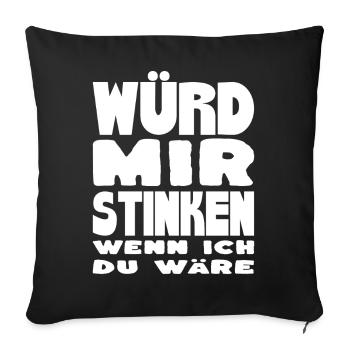 Serait-ce que je puerais en disant chemise pour l’humour - Housse de coussin décorative 45 x 45 cm - noir - Devant