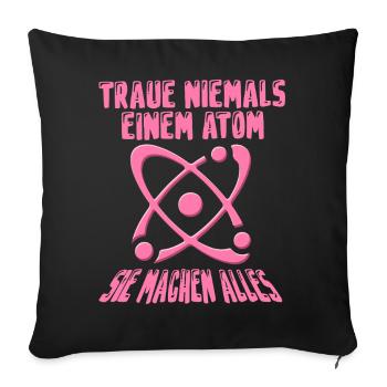 Physique Physicien Professeur de sciences Drôle de dicton - Housse de coussin décorative 45 x 45 cm - noir - Devant
