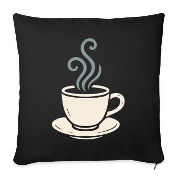 Conception de la tasse matinale douillette de l’amateur de café - Housse de coussin décorative 45 x 45 cm - noir - Devant